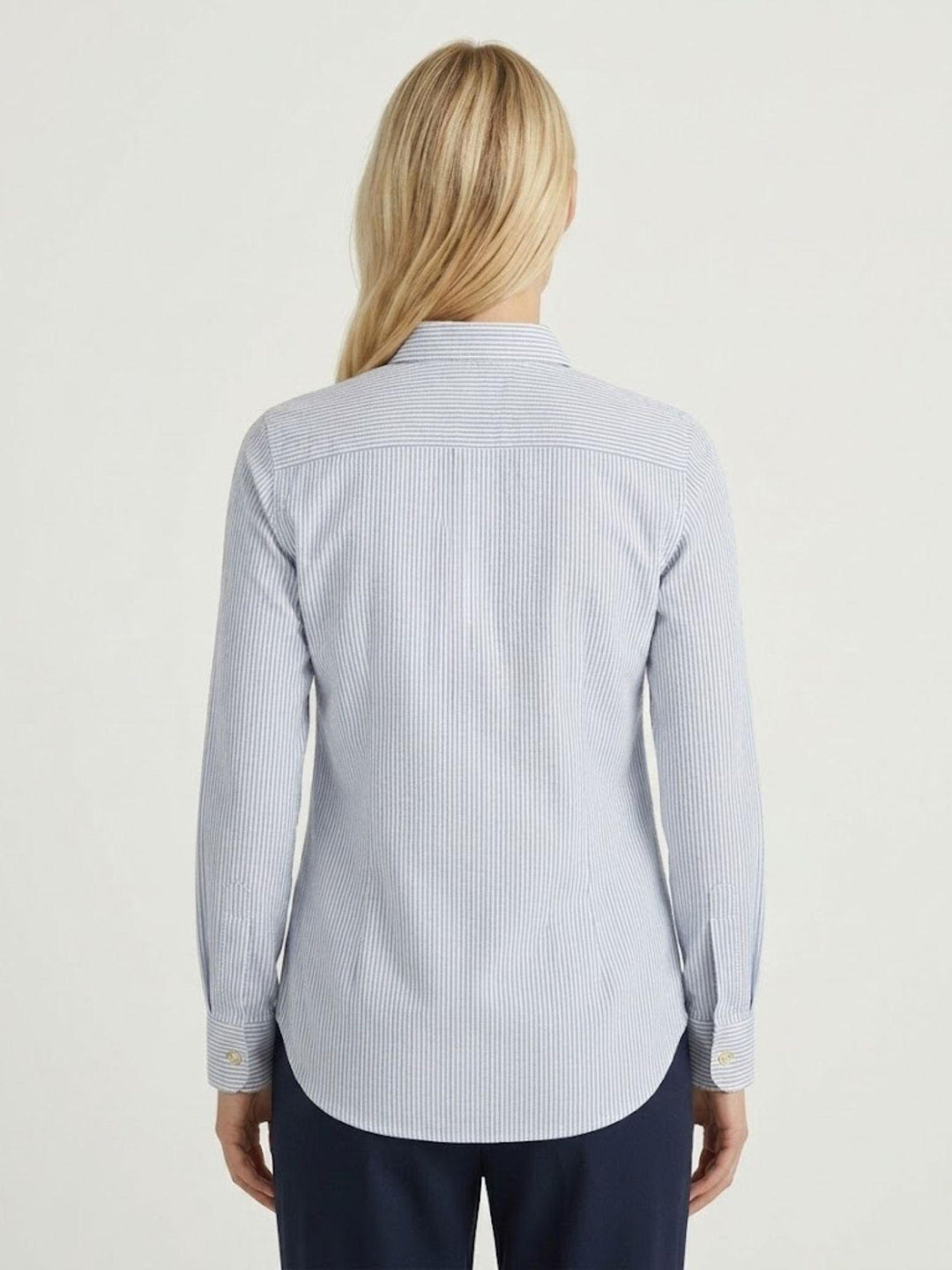 Camicia in cotone a righe azzurre e bianche 4006 RIGA ANDREA MORANDO 