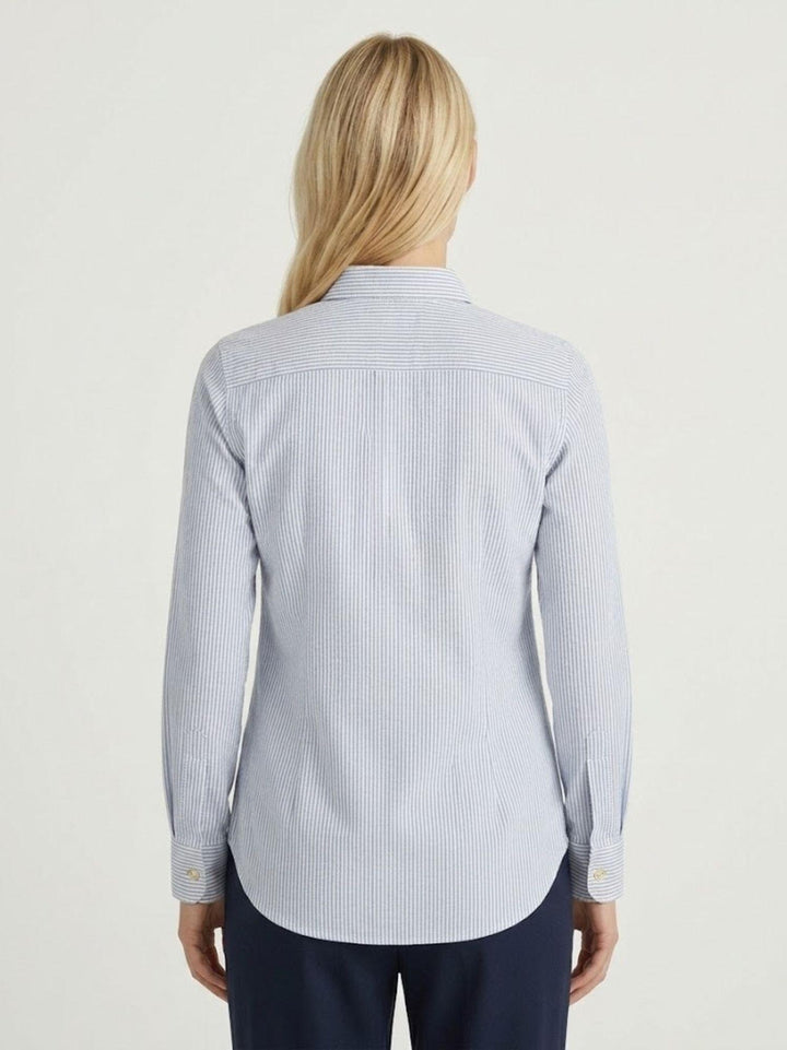 Camicia in cotone a righe azzurre e bianche 4006 RIGA ANDREA MORANDO 