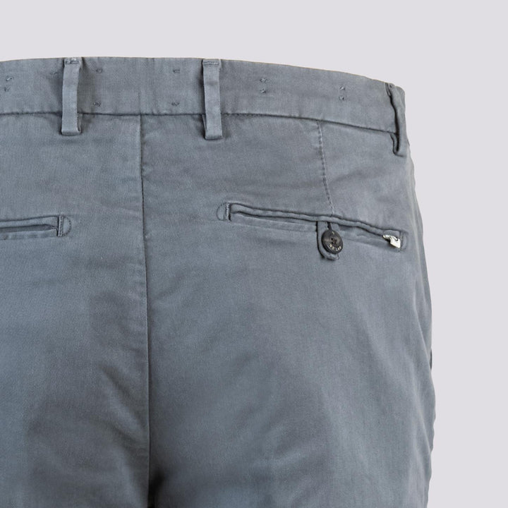 PANTALONE IN COTONE LISCIO GRIGIO CON TASCA A FILO T500/STR 935 NOLAB 
