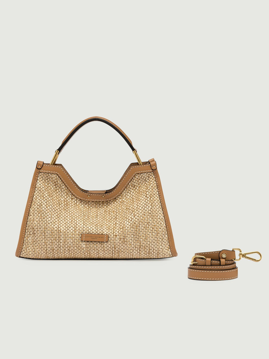Borsa a spalla Aurora in paglia intrecciata BS 10835 BRICK-PL 11557 GIANNI CHIARINI 