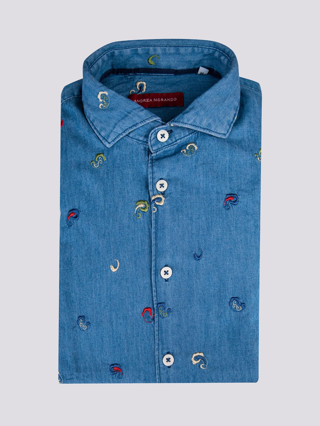Camicia in denim con ricami