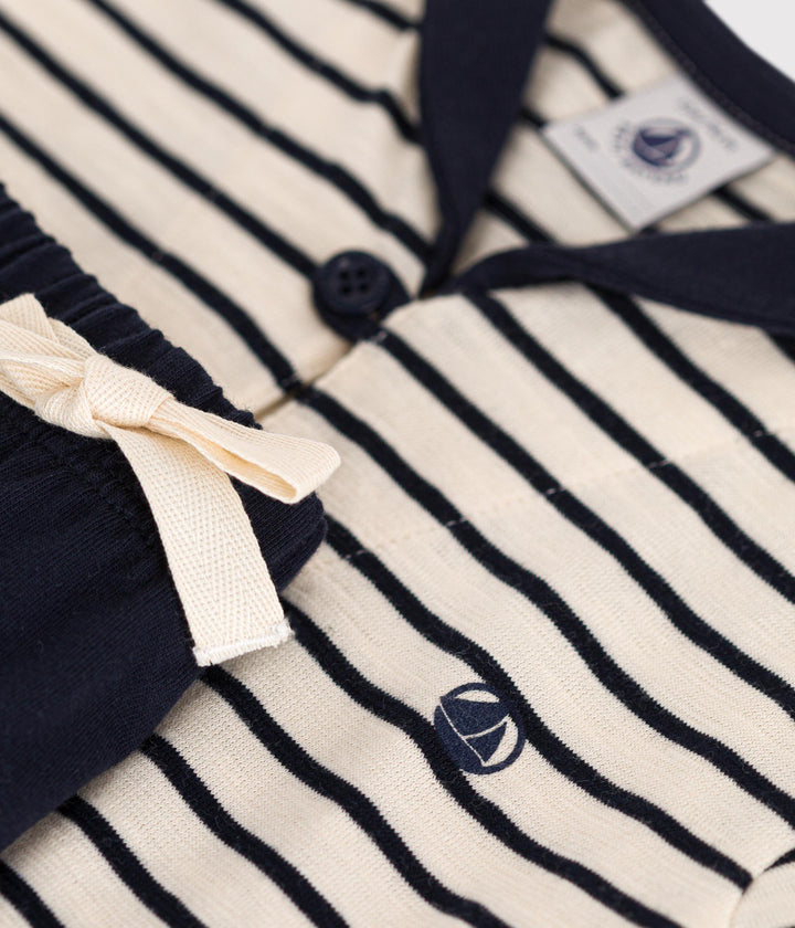 SET BEBÈ T-SHIRT E PANTALONCINI IN JERSEY BLU A09X0 01 PETIT BATEAU 