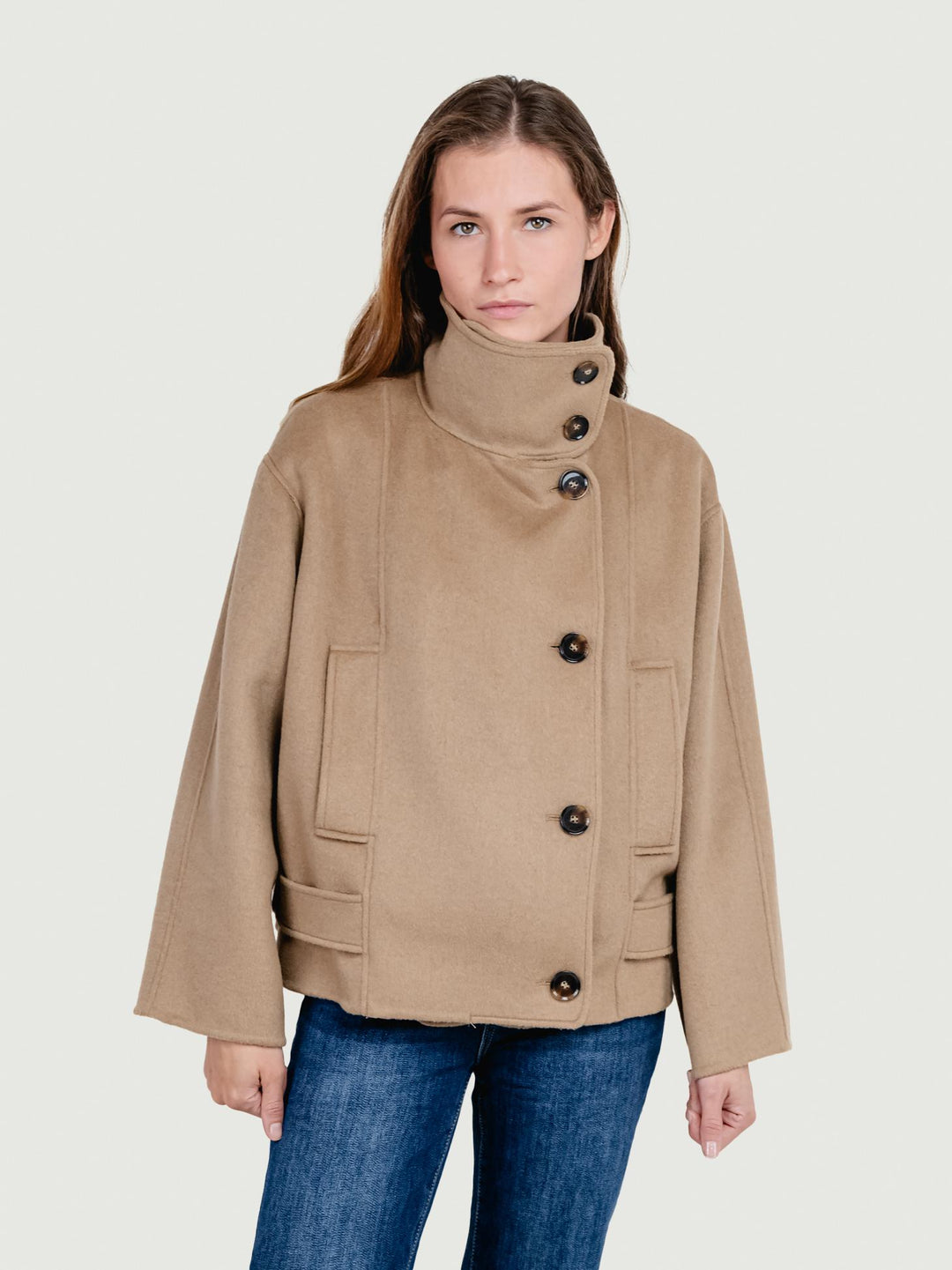 GIACCA CON COLLO ALTO CAMMELLO CATHERINE 5048 ANDREA MORANDO 