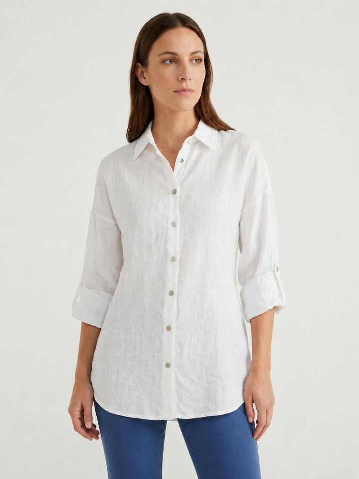 Camicia in lino bianca 6CM0552 BIANCO ANDREA MORANDO 