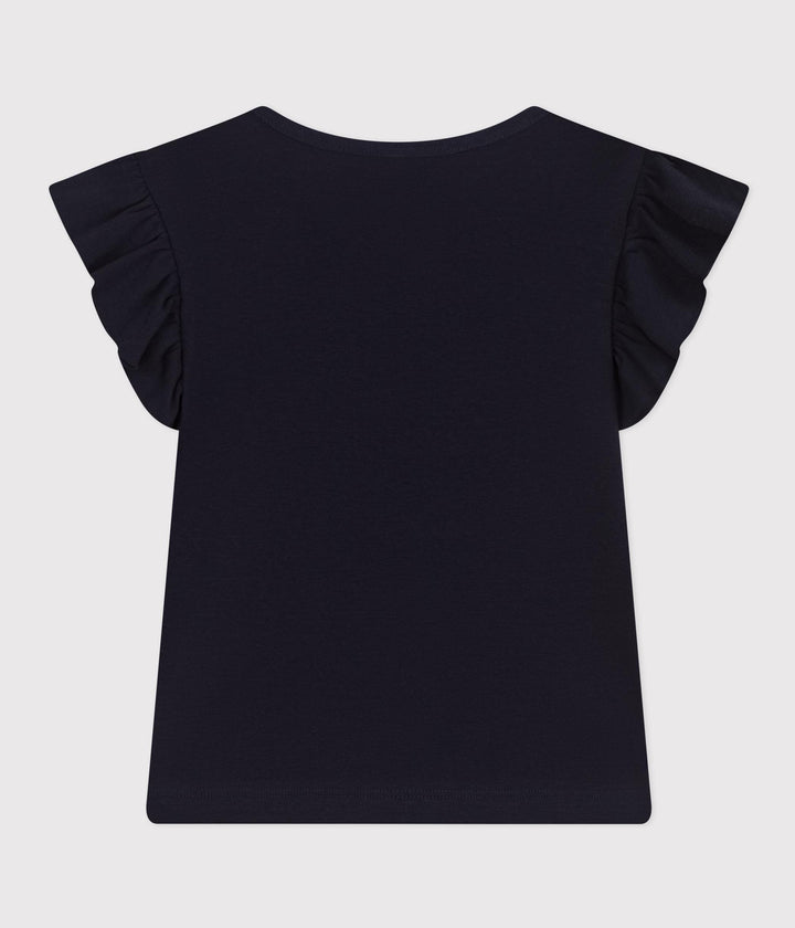 T-SHIRT BAMBINA IN COTONE BLU A09VR 02 PETIT BATEAU 