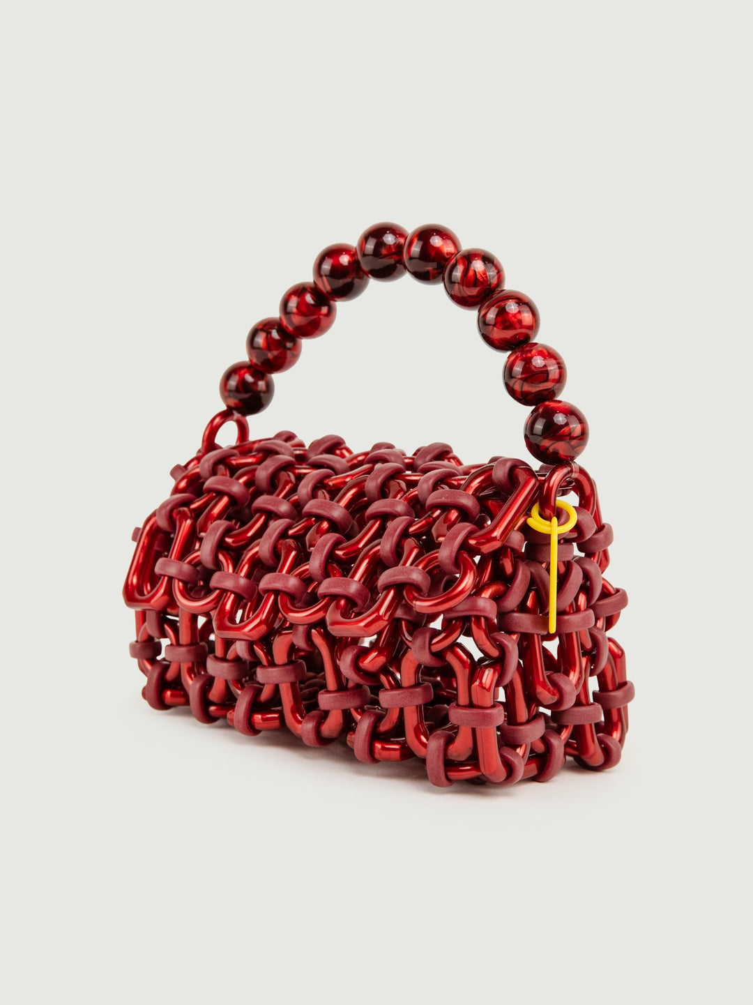 BORSA BUBBLE IN RESINA ROSSO METALLIZZATO BUBBLE METALLIC RED BIMOR 