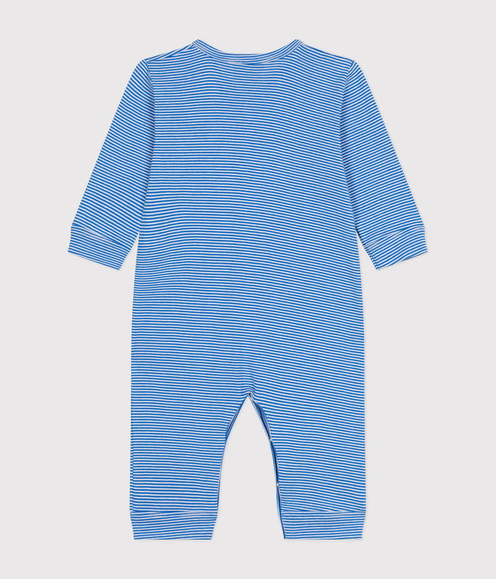 PIGIAMA AZZURRO BEBÈ SENZA PIEDI A RIGHE A09LM 01 PETIT BATEAU 