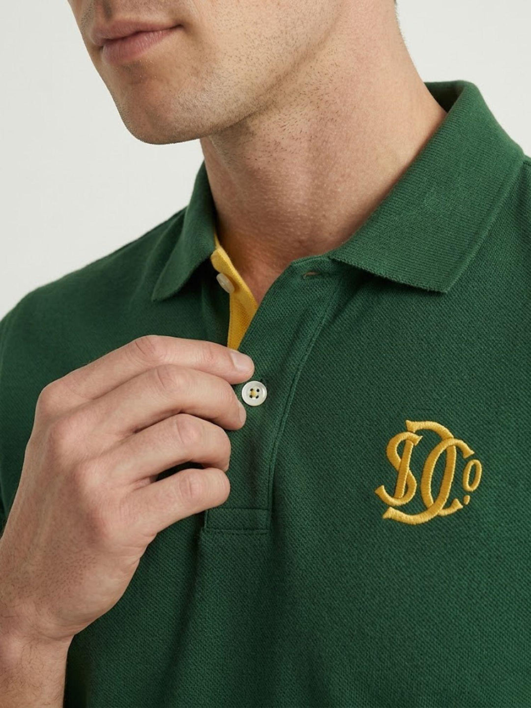 Polo piquet Monogram enamel green M1110465A K1B SUPERDRY 