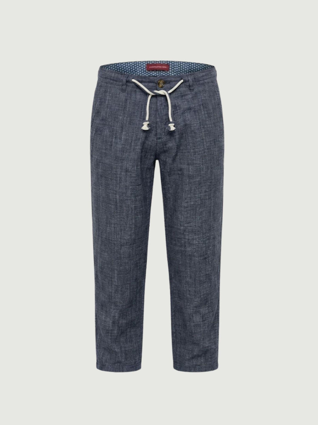 Pantalone in cotone con coulisse fiammato navy PTN00622 NAVY ANDREA MORANDO 