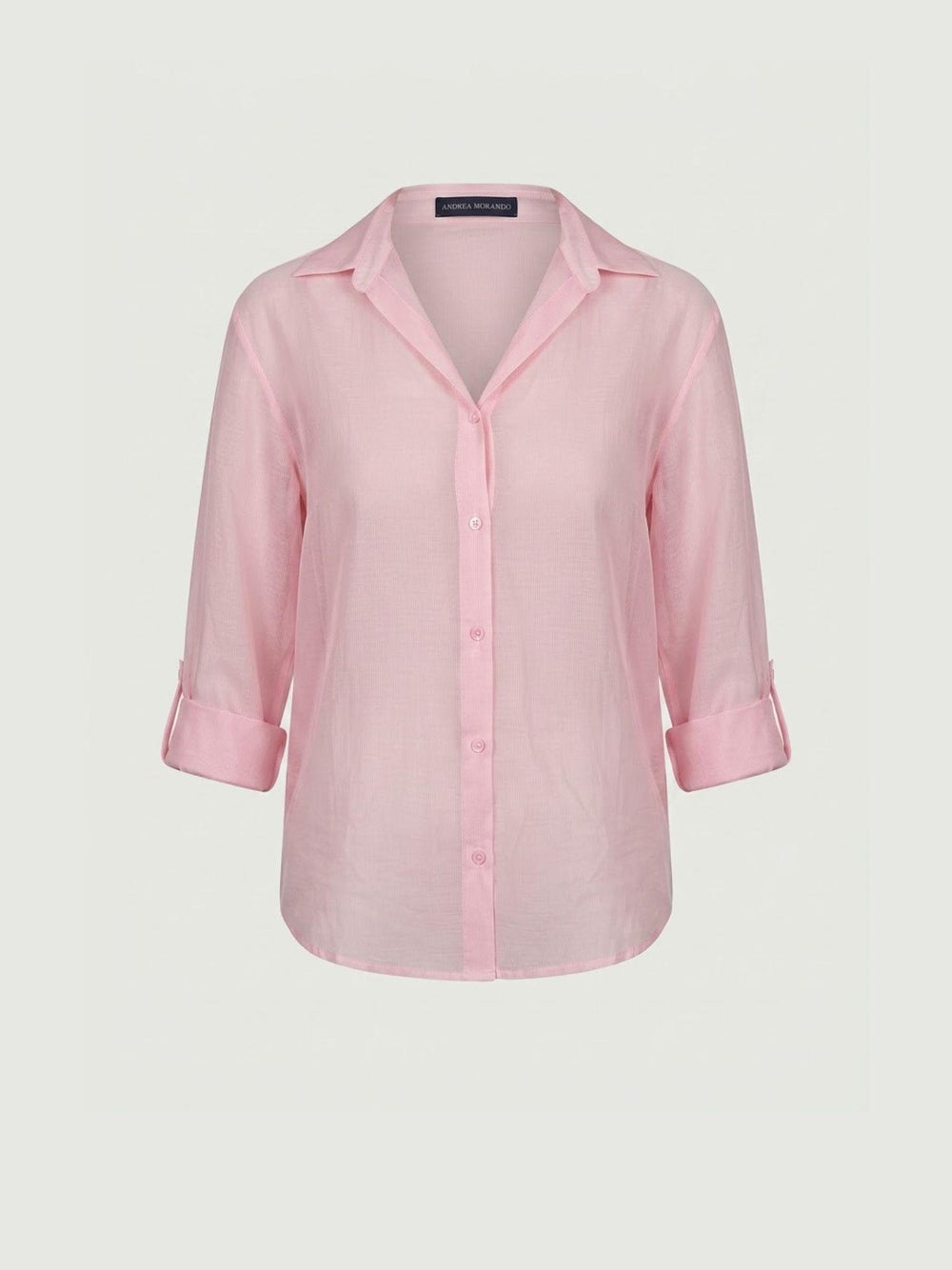Camicia semitrasparente rosa pastello M796/071 87 ANDREA MORANDO 