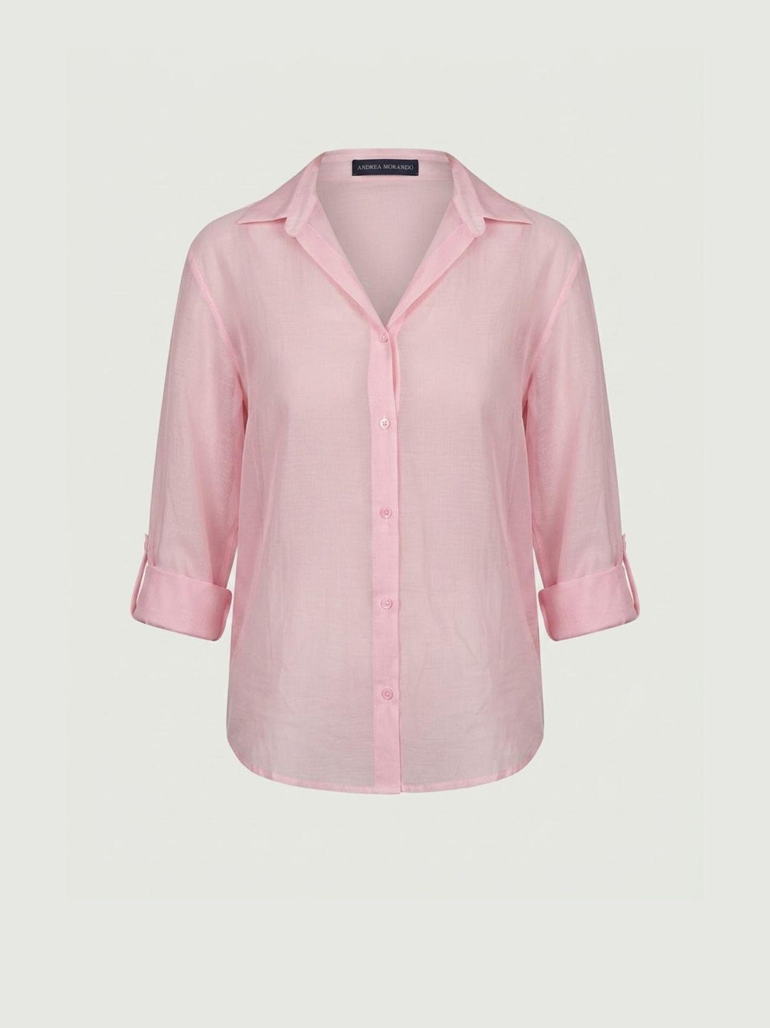 Camicia semitrasparente rosa pastello M796/071 87 ANDREA MORANDO 