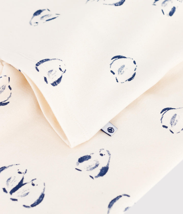 Pigiama bambino in tessuto felpato con pinguini stampati A0DS7 01 PETIT BATEAU 