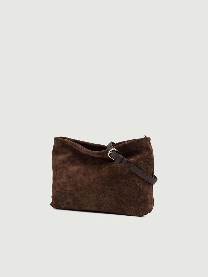 Pochette Brenda in pelle scamosciata cioccolato 8265 CM-PL 2196 GIANNI CHIARINI 