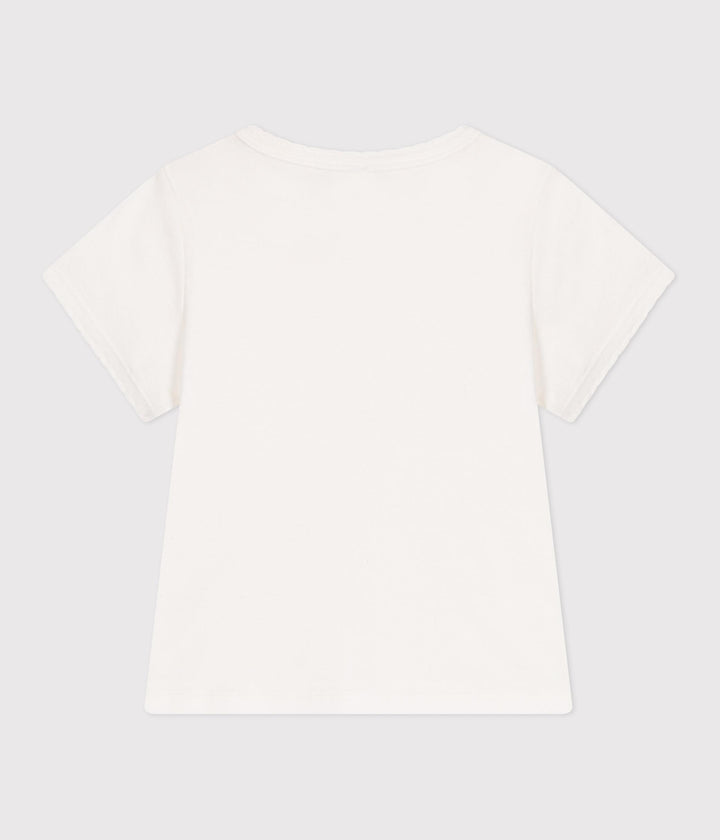 T-shirt a maniche corte in cotone tinta unita bambina