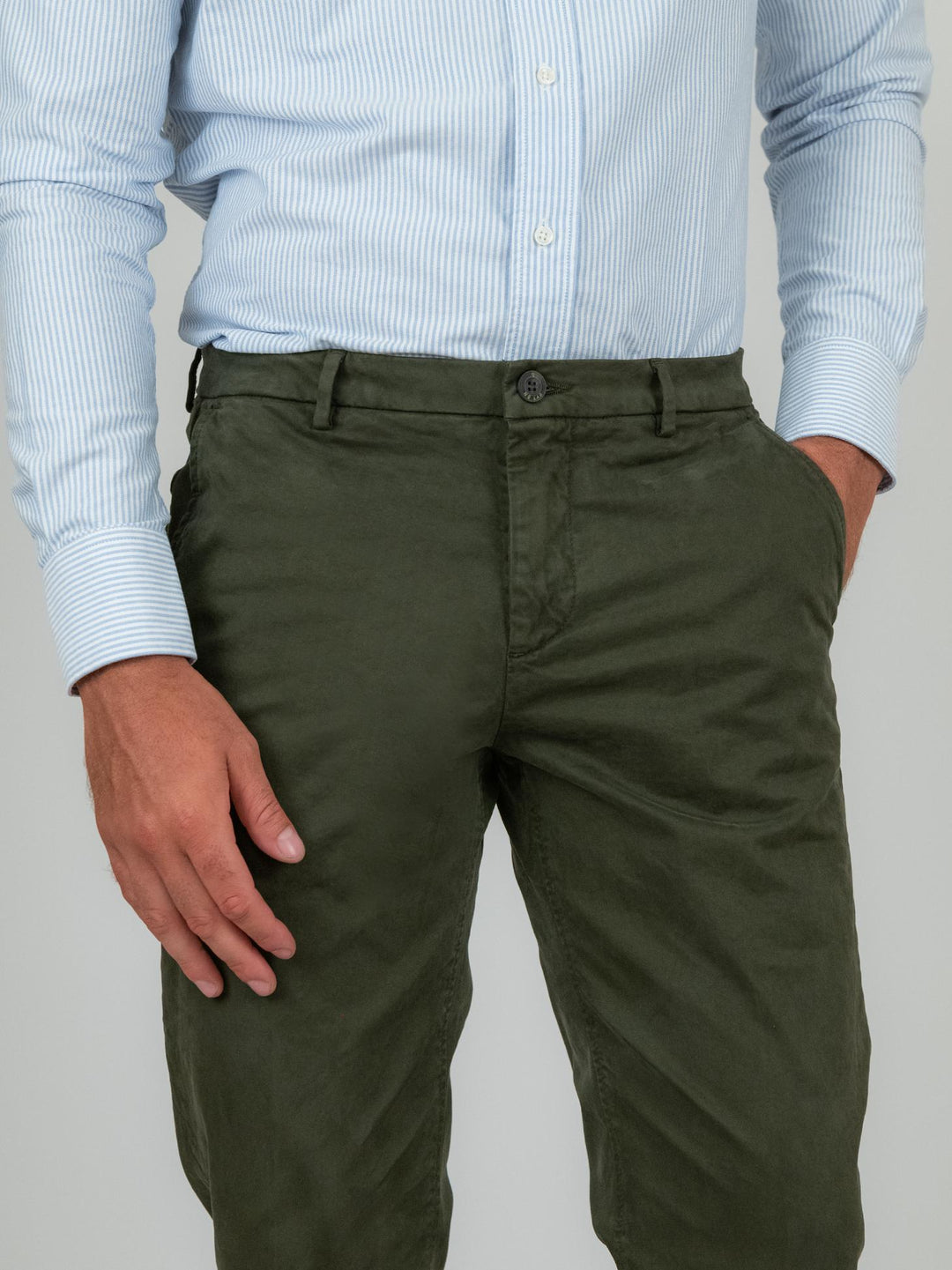 PANTALONE VERDE CON TASCHE A FILO T500/STR 694 NOLAB 