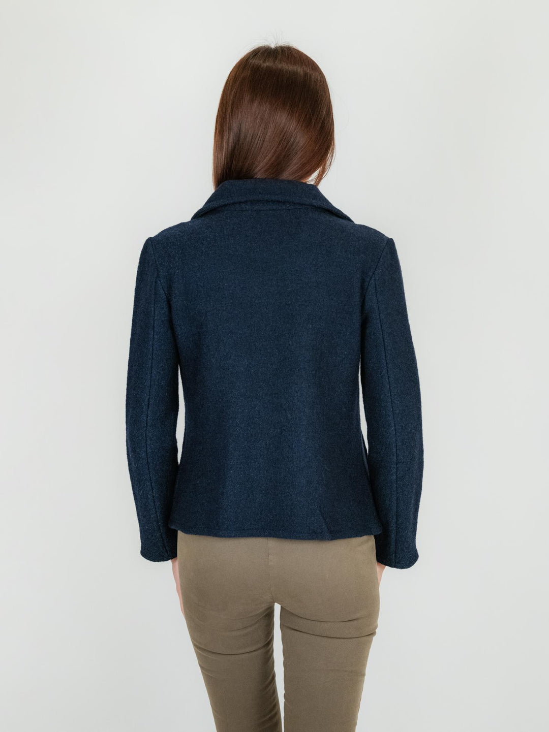 BLAZER DOPPIOPETTO IN LANA COTTA BLU 245C1183 304 ANDREA MORANDO 