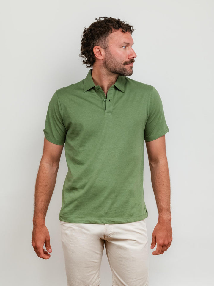 POLO IN JERSEY VERDE CACTUS 2902425 374 ANDREA MORANDO 