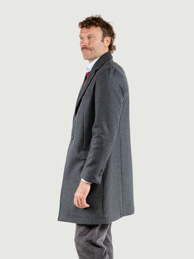 CAPPOTTO MONOPETTO MISTO CASHMERE GRIGIO ANTRACITE K006 511 ANDREA MORANDO 