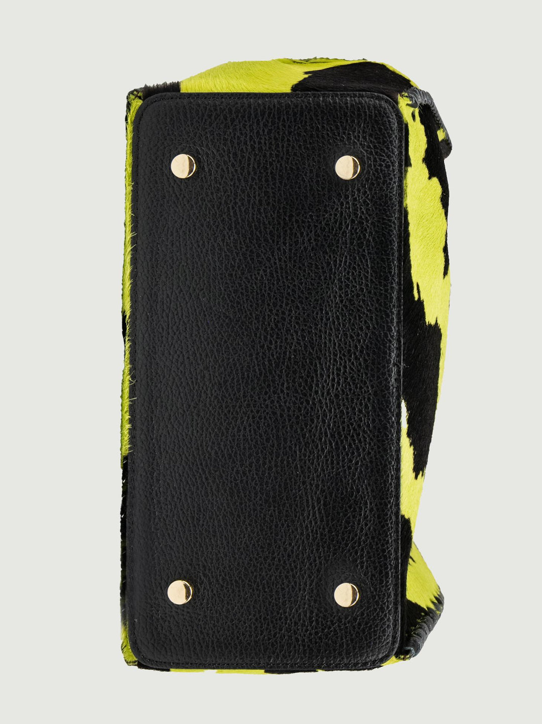 BORSA POCAHONTAS IN CAVALLINO COW PRINT LIME POCAHONTAS CAVALLINO VERDE BIMOR 