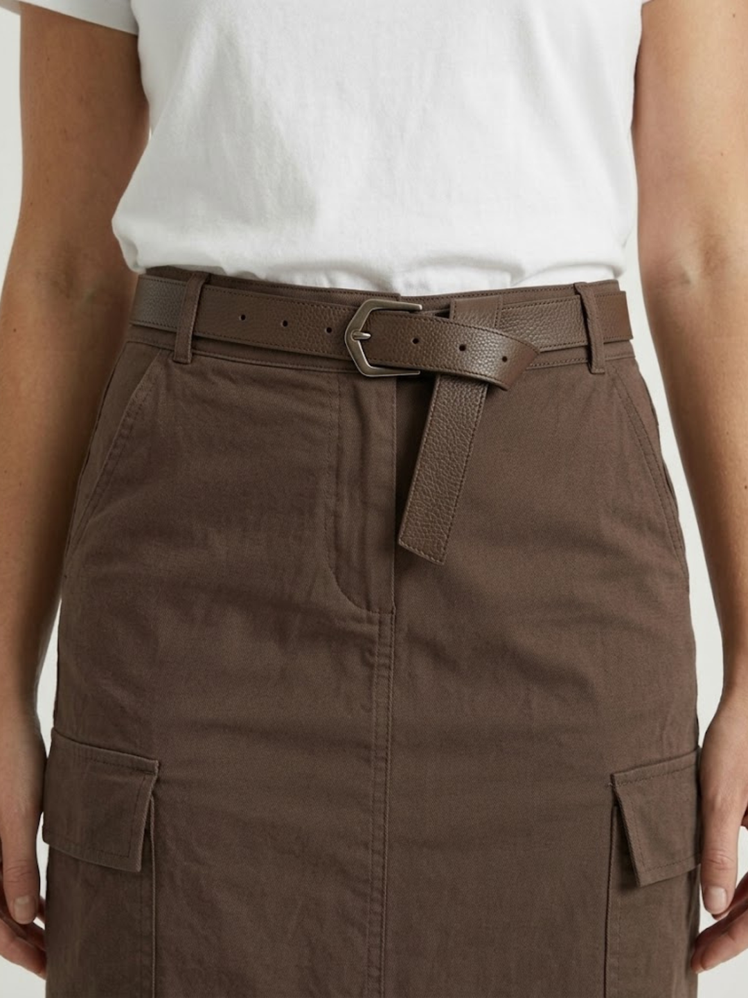 Gonna cargo midi in cotone testa di moro 6105 MORO ANDREA MORANDO 