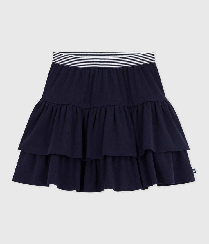 Gonna in cotone tinta unita bambina A0E1A 01 PETIT BATEAU 