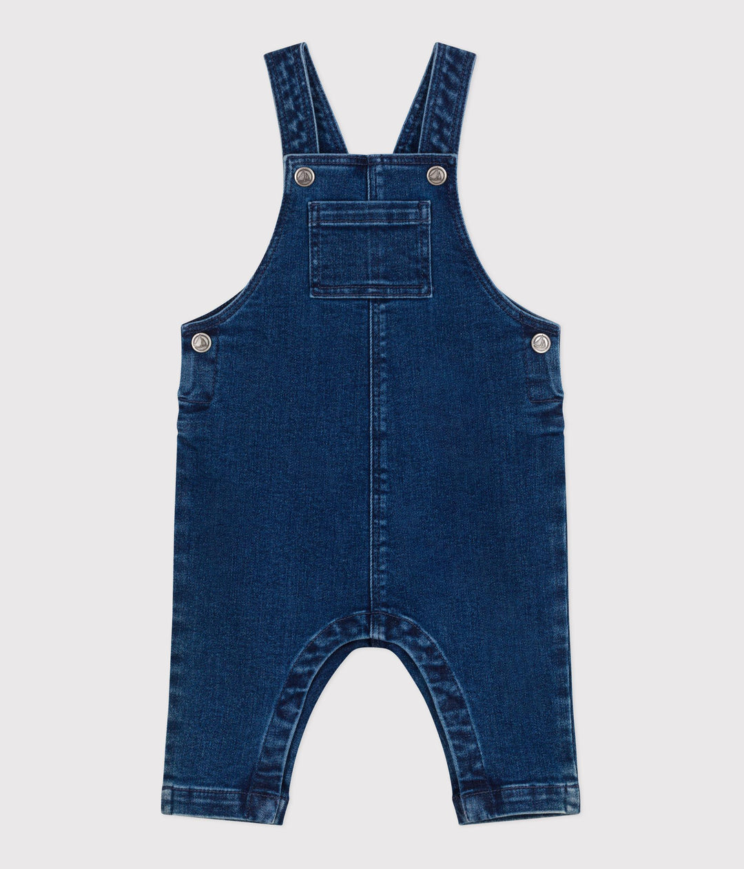 Salopette lunga in denim ed elastan bebé A0EDM 01 PETIT BATEAU 