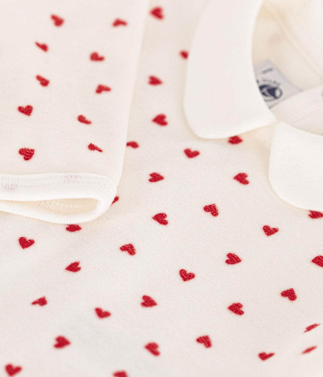 PIGIAMA IN CINIGLIA CON CUORI A08EH 01 PETIT BATEAU 