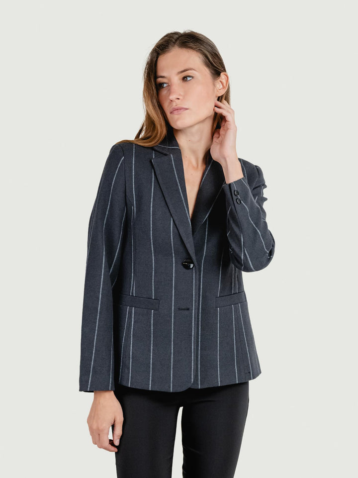 BLAZER MONOPETTO GESSATO GRIGIO ANTRACITE 565IRDI321 81 ANDREA MORANDO 