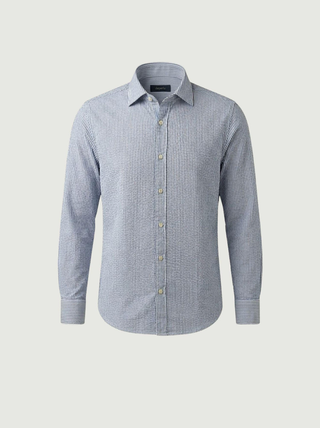 Camicia seersucker in cotone a righe azzurra JEPP 01 DEPERLU 