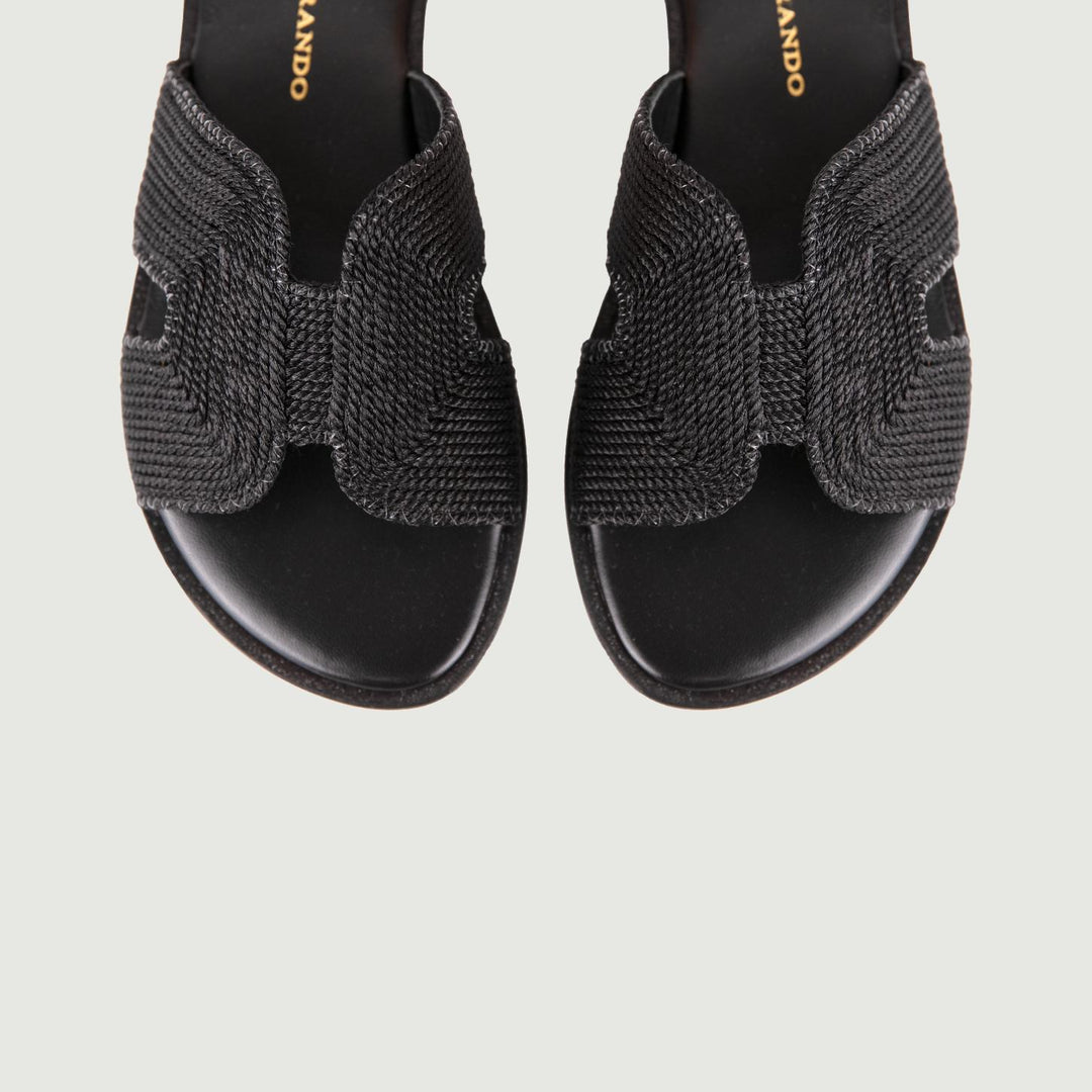 CIABATTINA CON FASCIA NERA<BR/> 1324 NERO ANDREA MORANDO 