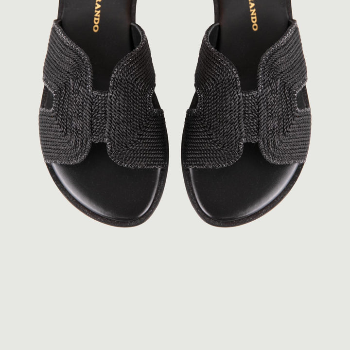 CIABATTINA CON FASCIA NERA<BR/> 1324 NERO ANDREA MORANDO 