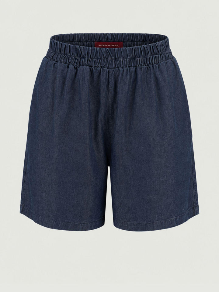 Bermuda in lino chambray denim 6BR0528 DENIM ANDREA MORANDO 