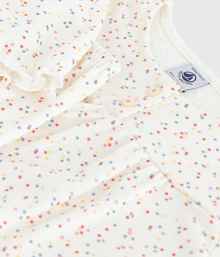 Pigiama in cotone con stampa a pois bambina A0E9N 01 PETIT BATEAU 
