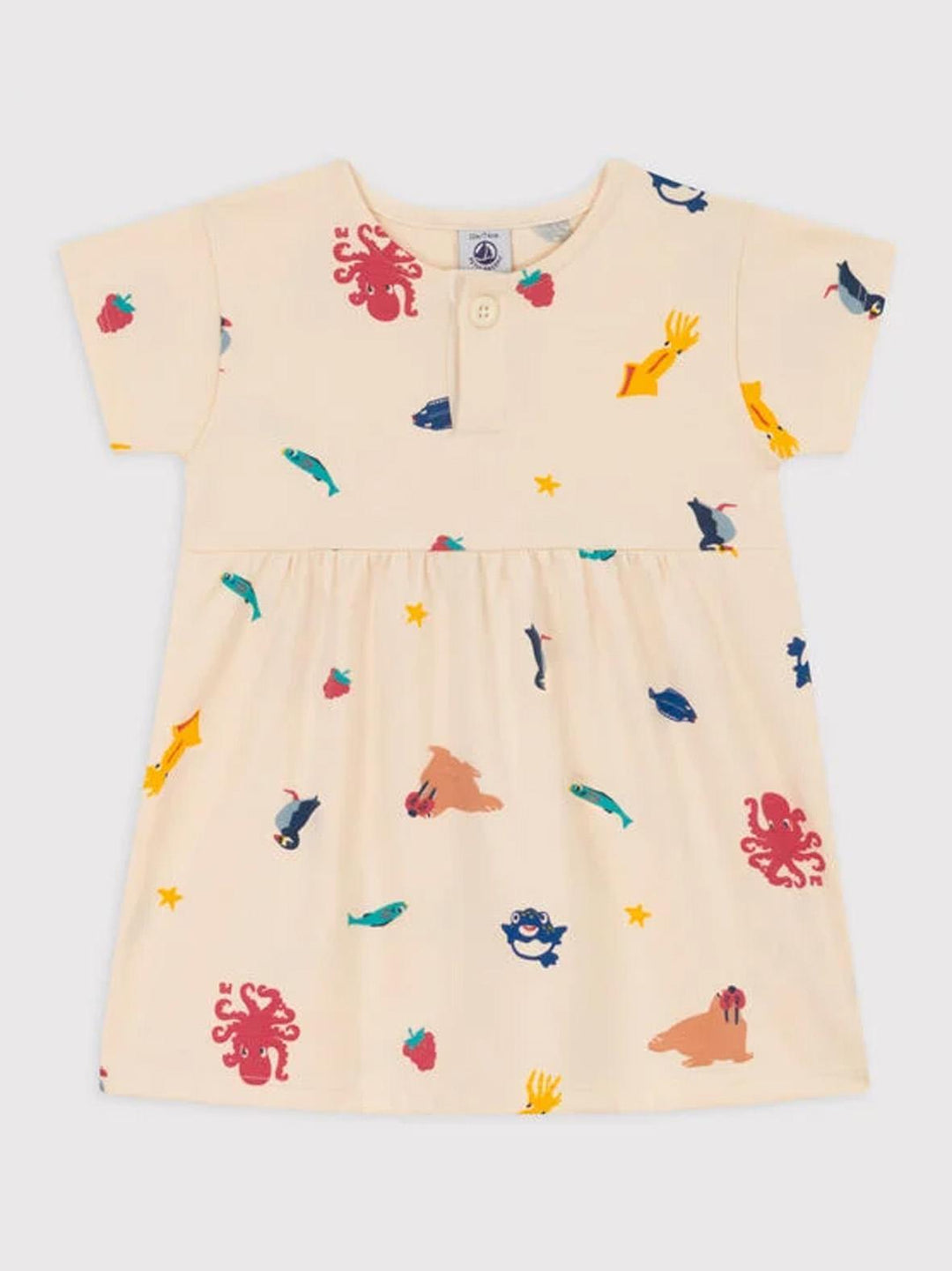 Abito manica corta bebè in jersey A079H 01 PETIT BATEAU 