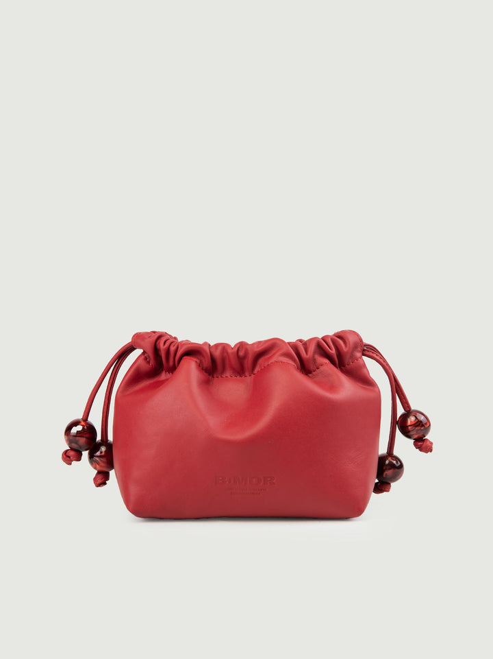POCHETTE BON BON IN PELLE BORDEAUX BONBON BORDEAUX BIMOR 