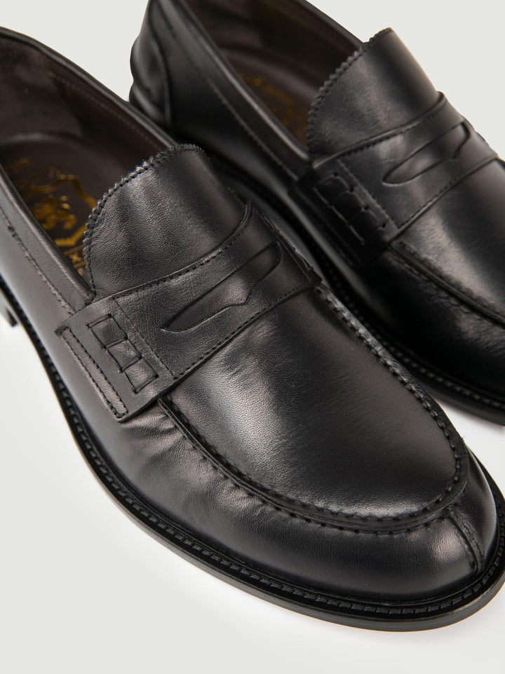 MOCASSINO PENNY IN PELLE NERA 1405 NERO SAXONE 