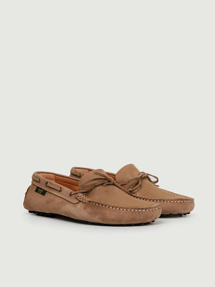 MOCASSINO CON GOMMINI IN CAMOSCIO BEIGE