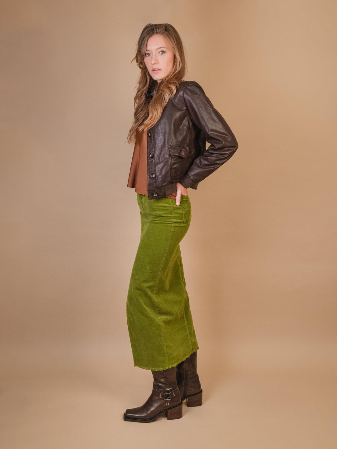 GIUBBOTTO CON CHIUSURA A BOTTONI    IN PELLE MARRONE MAG 06 JACK LEATHER 