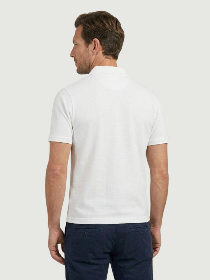 Polo derby in cotone piquet extrafine bianca 5805426 100 ANDREA MORANDO 