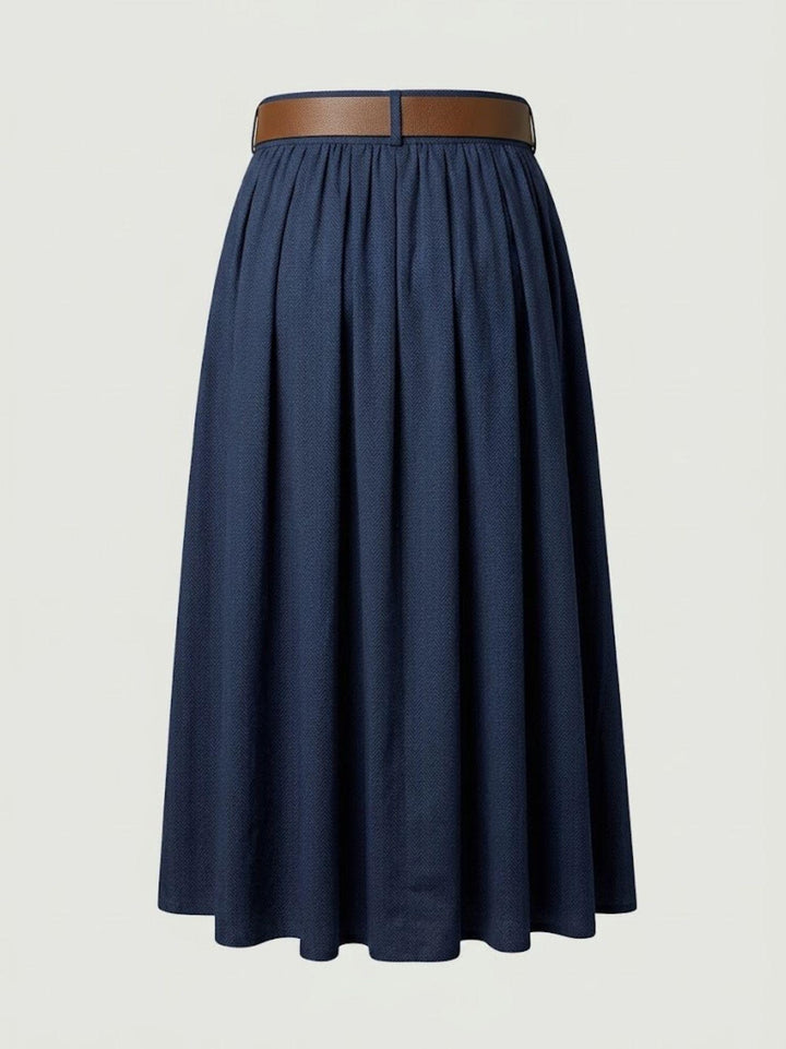 Gonna a pieghe midi blu 52123PN BLU ANDREA MORANDO 