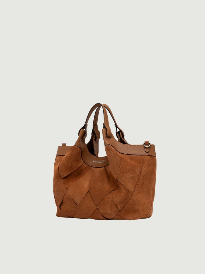 Borsa Dua in camoscio trama geometrica media BS 12349 INT-CM 1478 GIANNI CHIARINI 