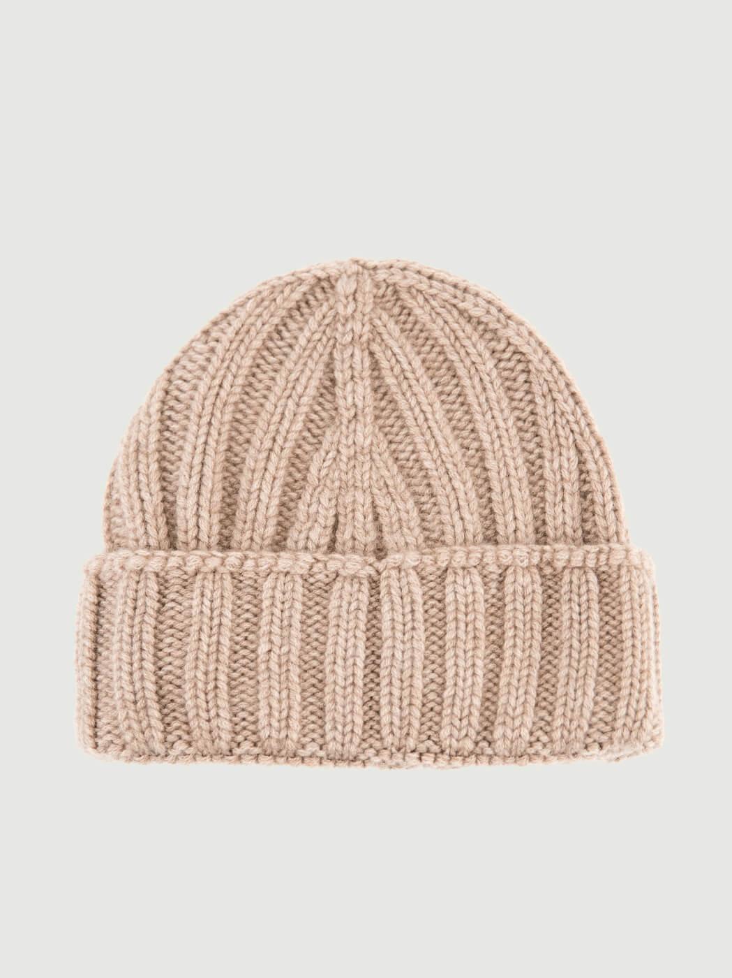 BERRETTO IN CASHMERE A COSTE BEIGE 181P BROWN ANDREA MORANDO 
