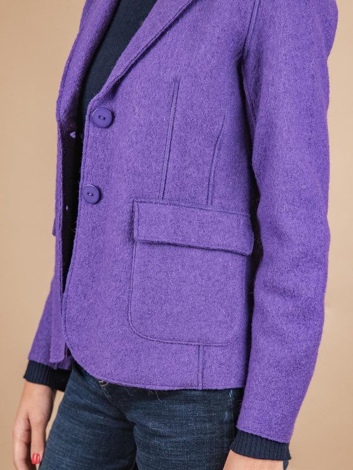 GIACCA SFODERATA IN LANA COTTA VIOLA 2371574 076 ANDREA MORANDO 