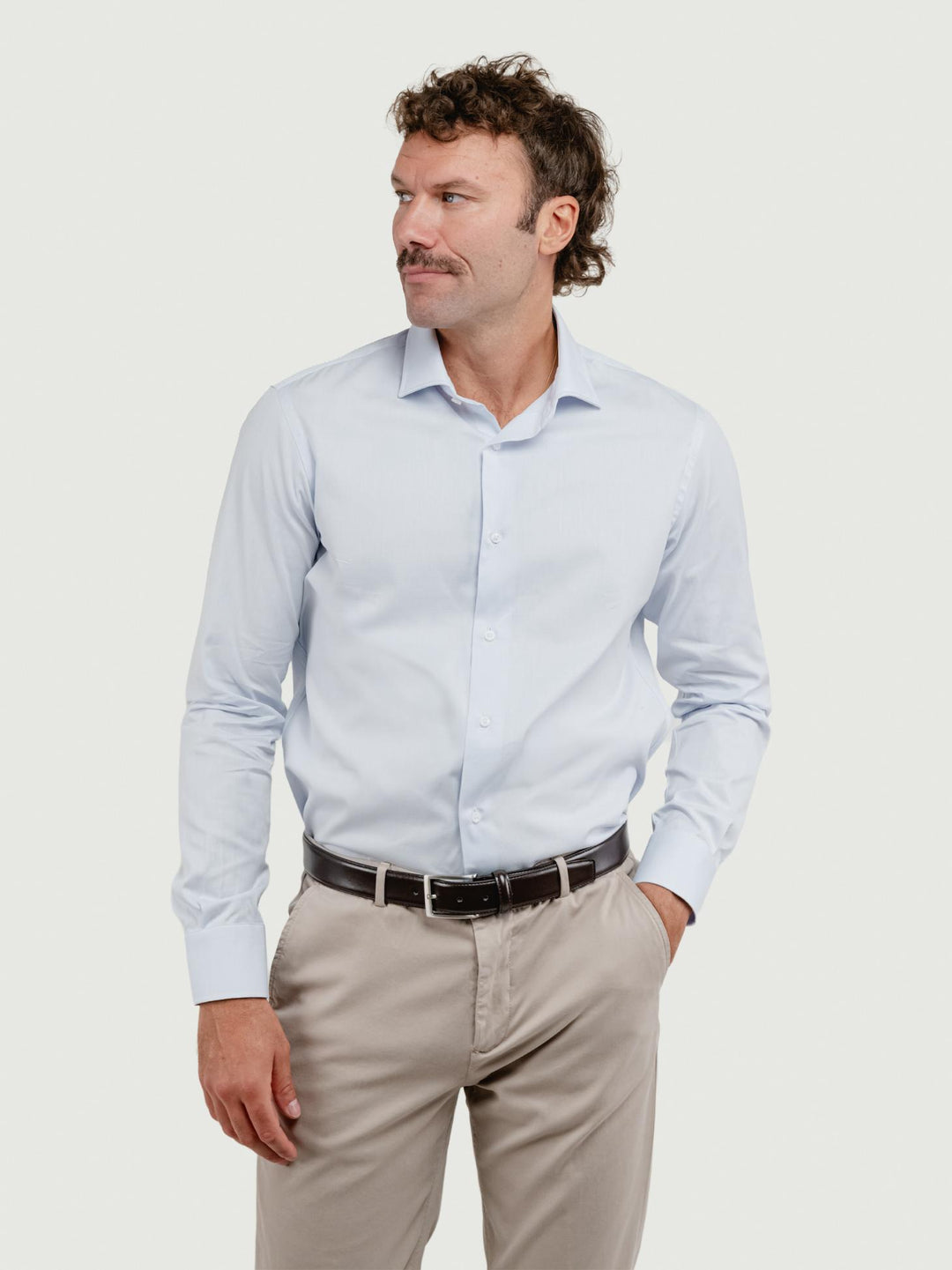 CAMICIA BIANCA CON MICROFANTASIA CELESTE ROYALREG CELESTE ANDREA MORANDO 