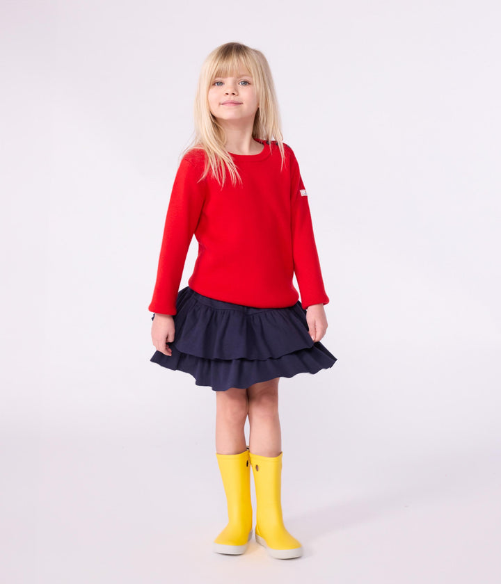 Gonna in cotone tinta unita bambina A0E1A 01 PETIT BATEAU 