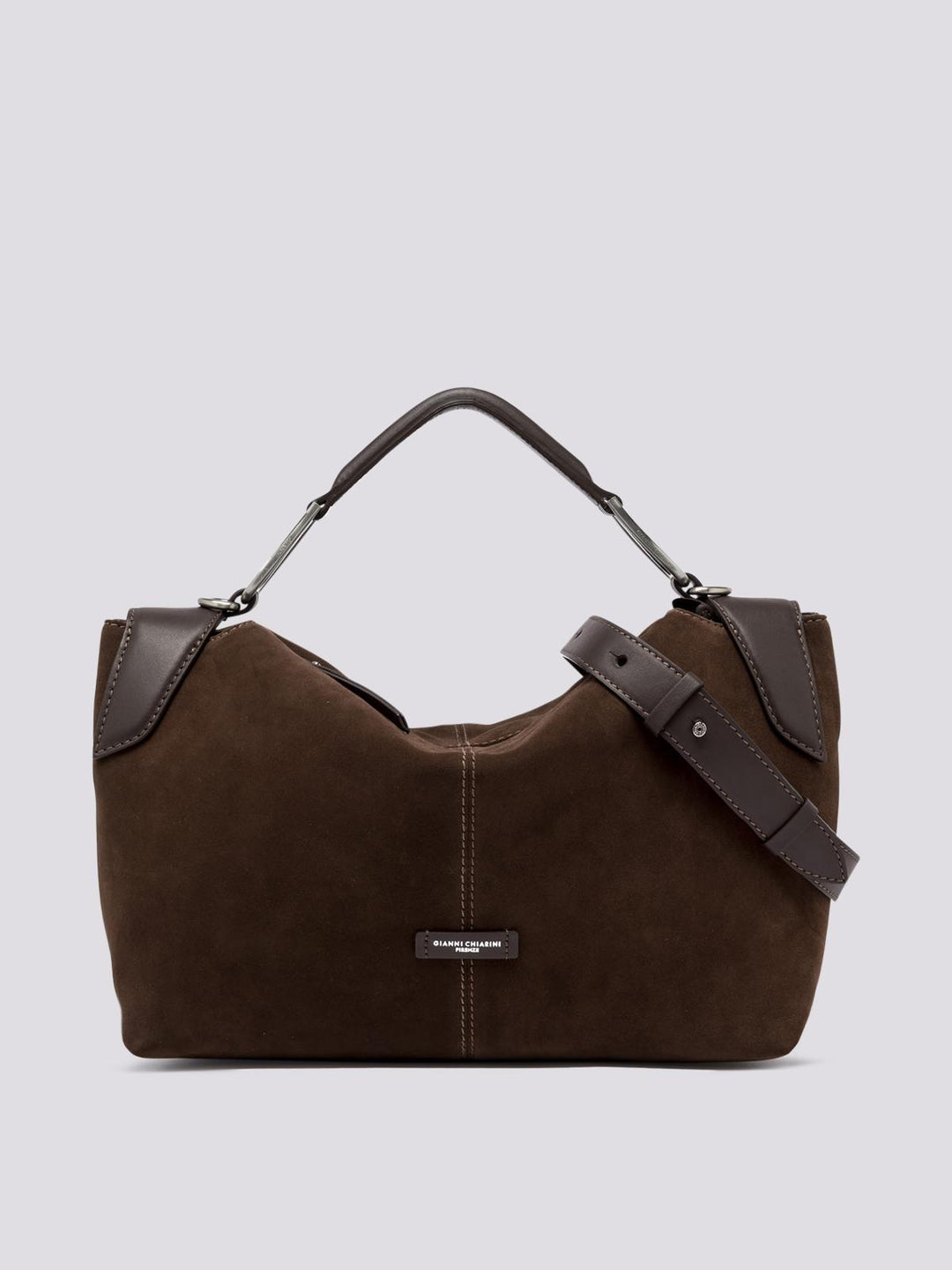 Borsa Alicudi in suede cioccolato BS 10261 CM-PL 166 GIANNI CHIARINI 