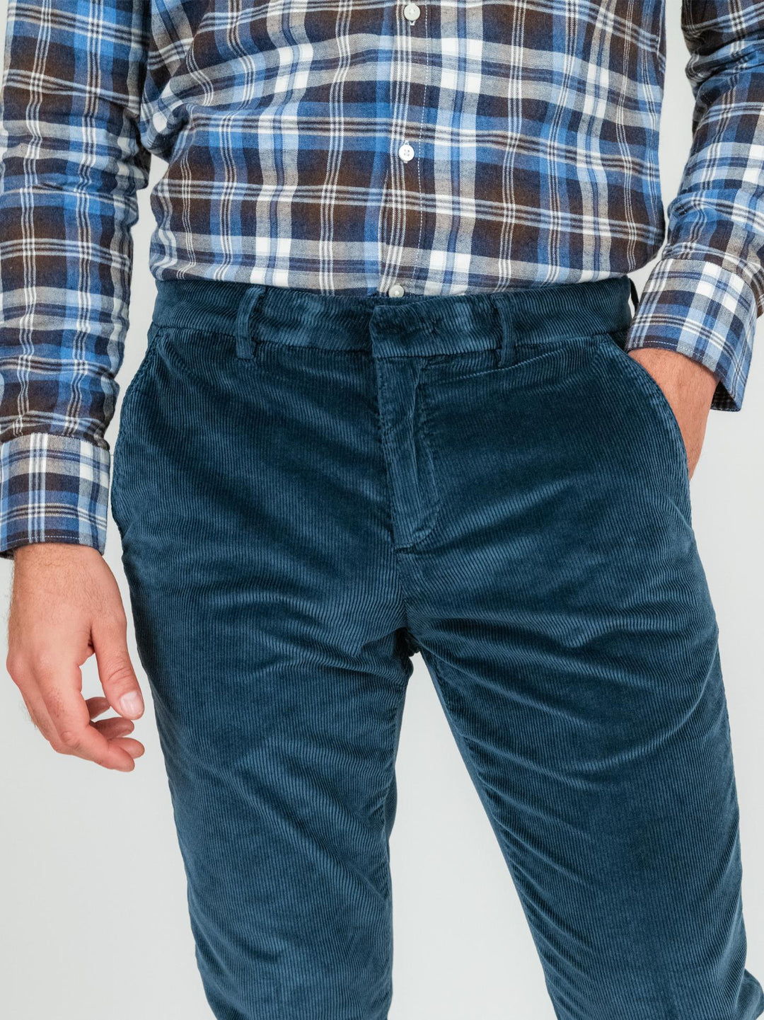 PANTALONE IN VELLUTO A COSTE BLU T502/BRO 860 NOLAB 