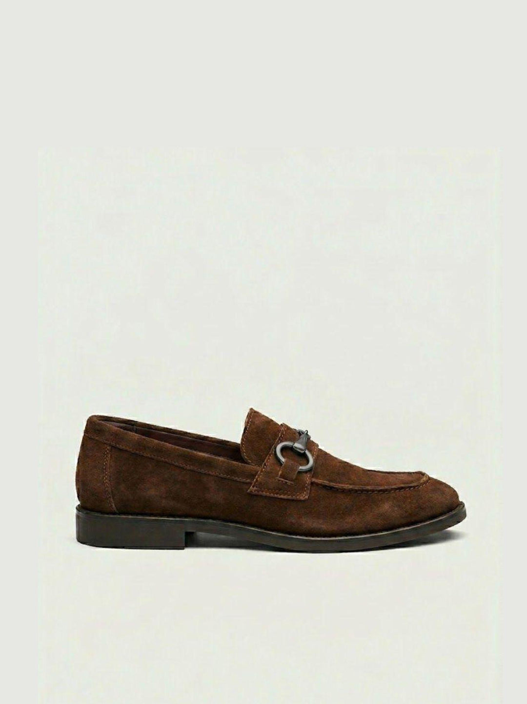 Mocasssino in pelle scamosciata marrone con morsetto 011 T.MORO ANDREA MORANDO 