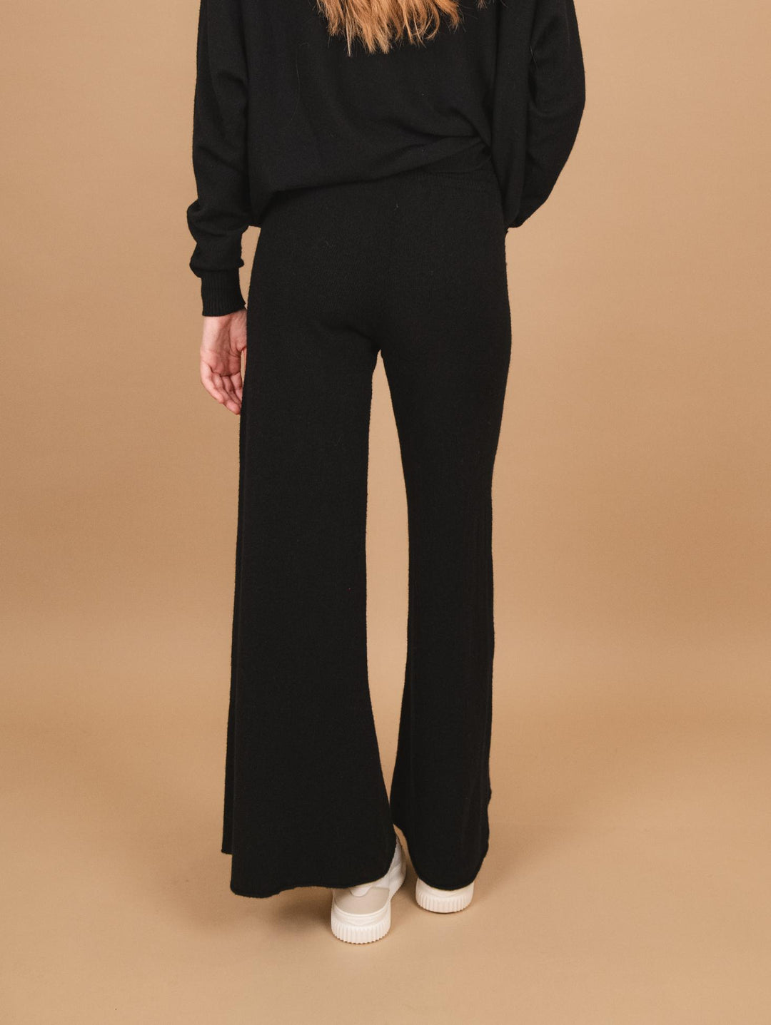 PANTALONE A PALAZZO IN MAGLIA NERO 0370/176 0010 BIMOR 
