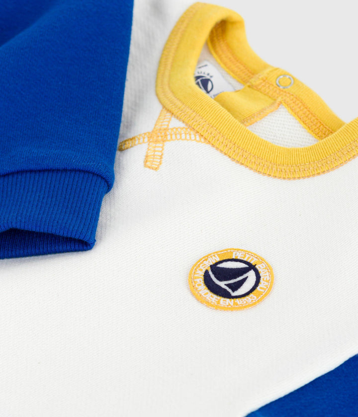 Felpa in cotone color block neonato A0EE3 01 PETIT BATEAU 